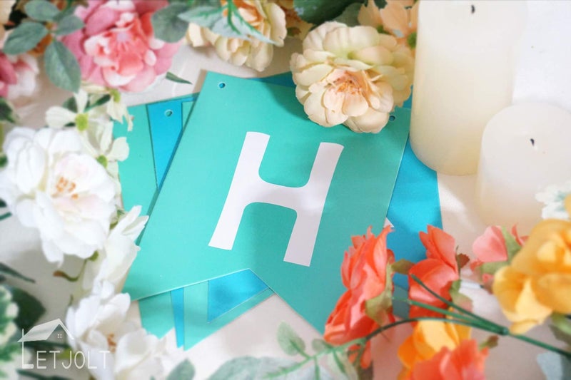 Letjolt Mint Blue Happy Birthday Banner Signs Supplies for Boy Birthday Party Decorations Nursery Decor 13 Pieces - Image 3